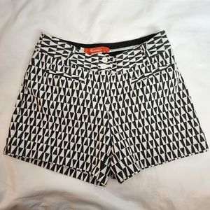 Anthropologie Shorts Cartonnier Black and White Geometric Print Women's Size 2
